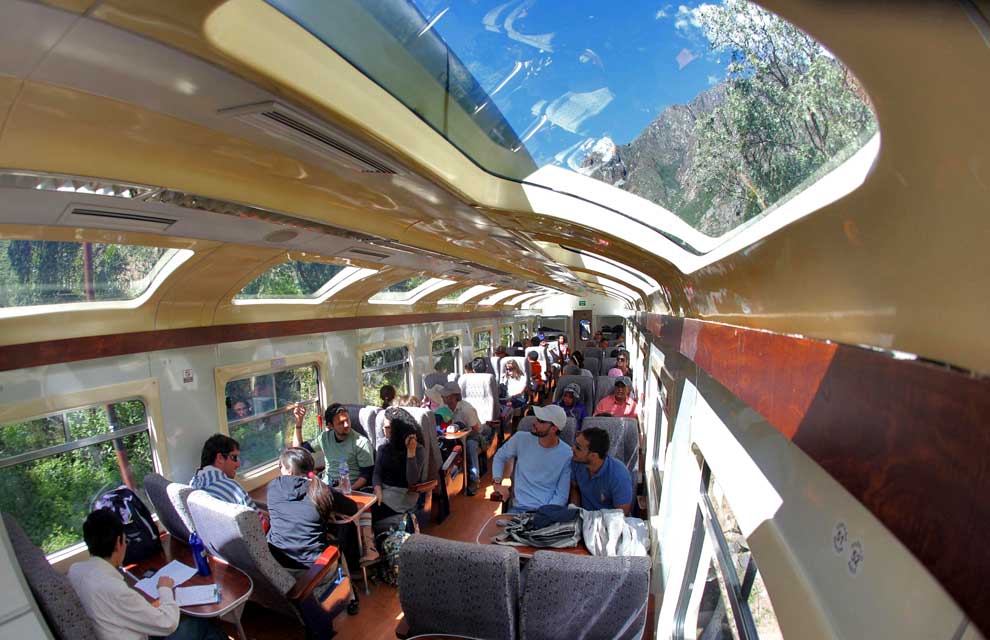 Vistadome train to Machu Picchu