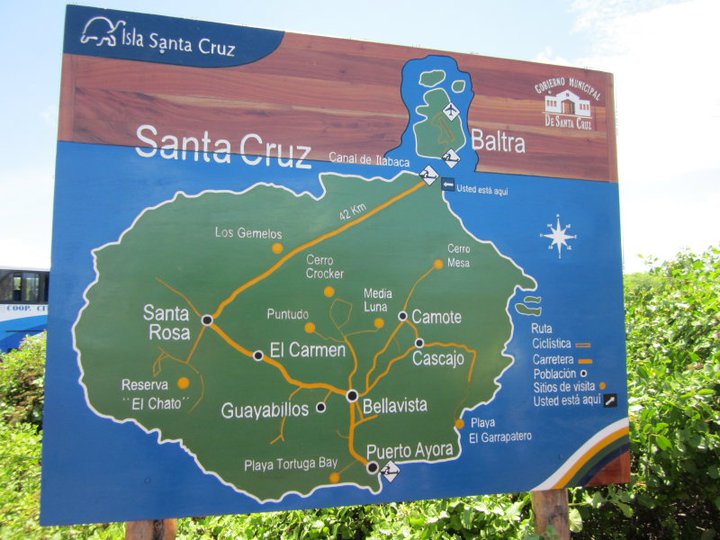 Baltra airport and Santa Cruz Island