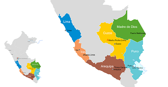 Map to Peru
