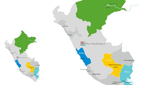 Travel map to Peru